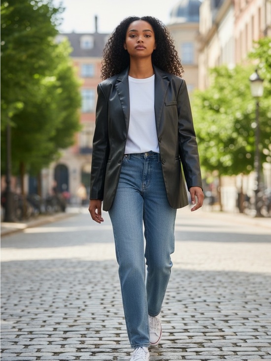 Divided Jackets & Blazers - Divided Black Faux Leather Blazer Jacket